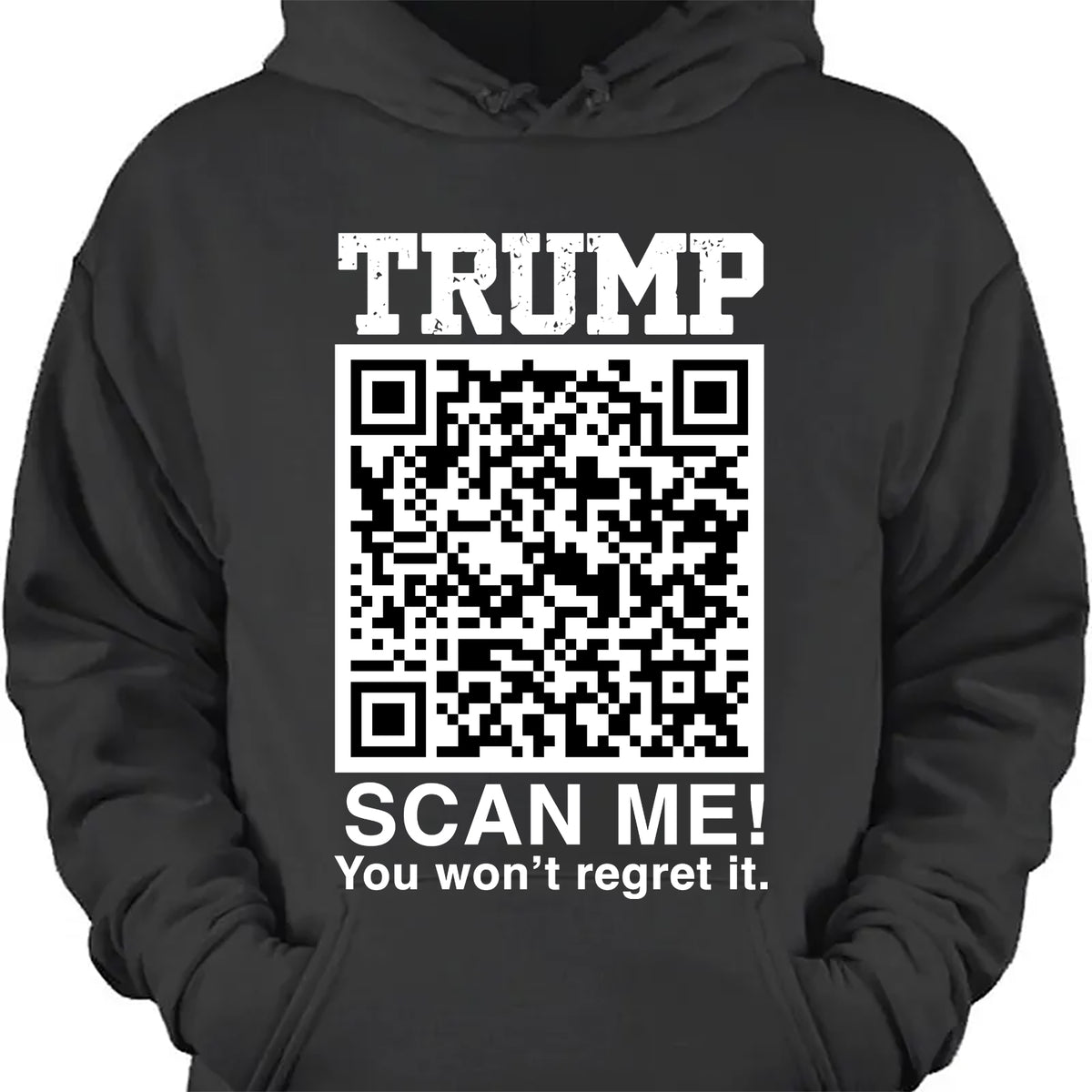 QR President Trump Dance Shirt, Scan Me You Won't Regret, Funny Qr Scan me, 45/47 Trump Dancing Code Shirt Dark 681887 - GOP