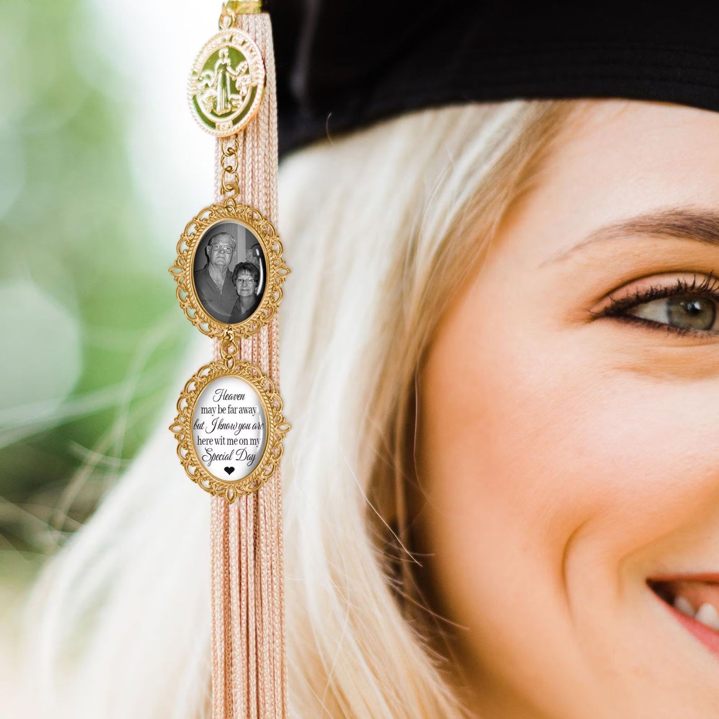 Graduation Tassel Charm with Angel Wings | Custom Photo Graduation Tassel Memorial Gifts | Memorial Grad Cap Charm 684654