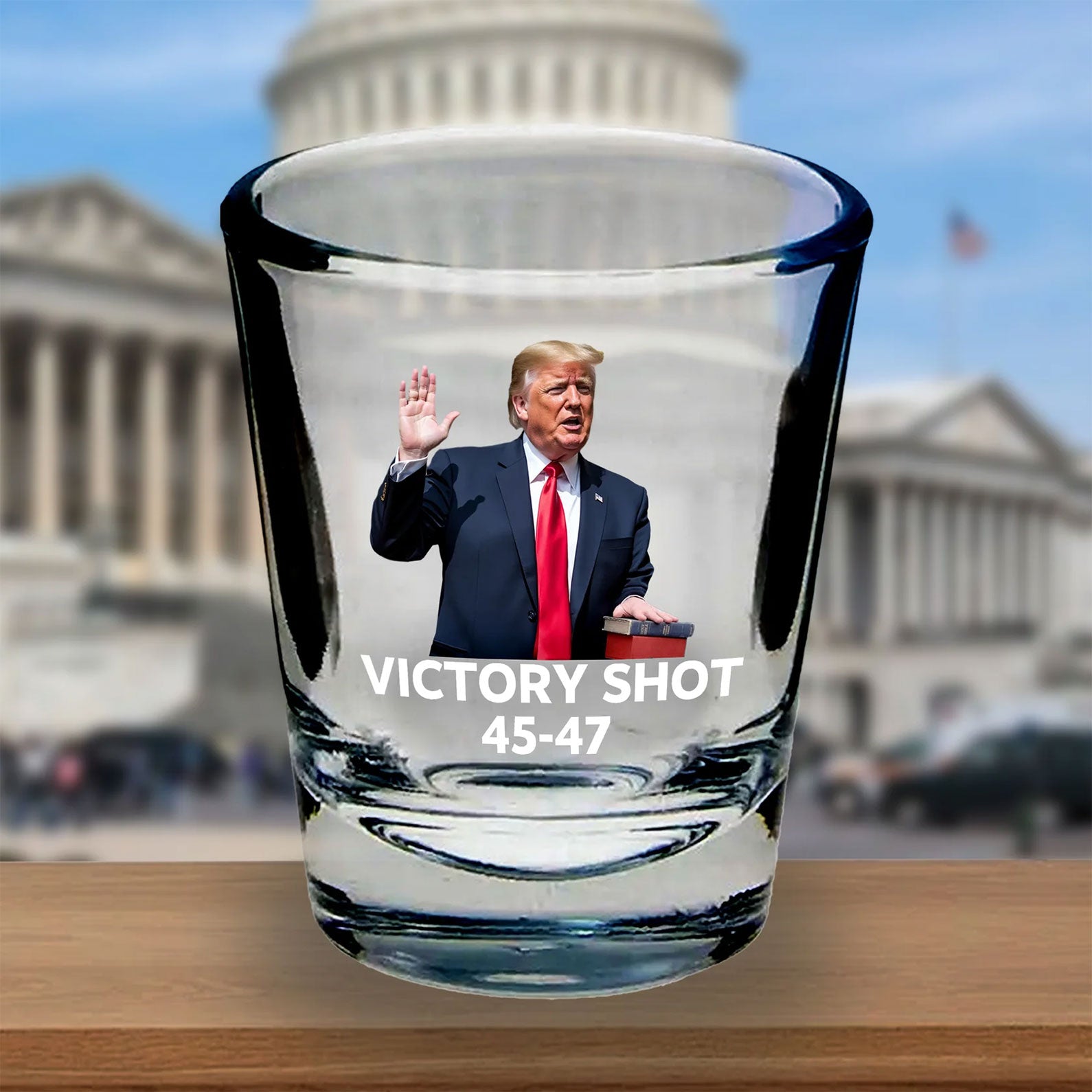 Trump Victory Shot 45-47 Shot Glass 1.5 oz | Trump Won | Trump 47th President Print Shot Glasses M1774- GOP