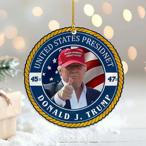 Trump Make America Great Again Acrylic Ornament, Trump Support Christmas Ornament, Election 2024 Ornament, President Trump 45 47 M1786 - GOP - WFD