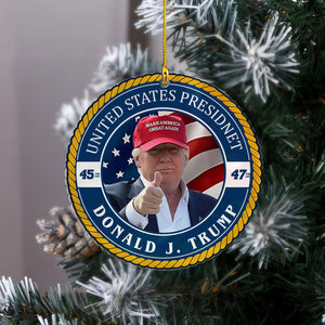 Trump Make America Great Again Acrylic Ornament, Trump Support Christmas Ornament, Election 2024 Ornament, President Trump 45 47 M1786 - GOP - WFD