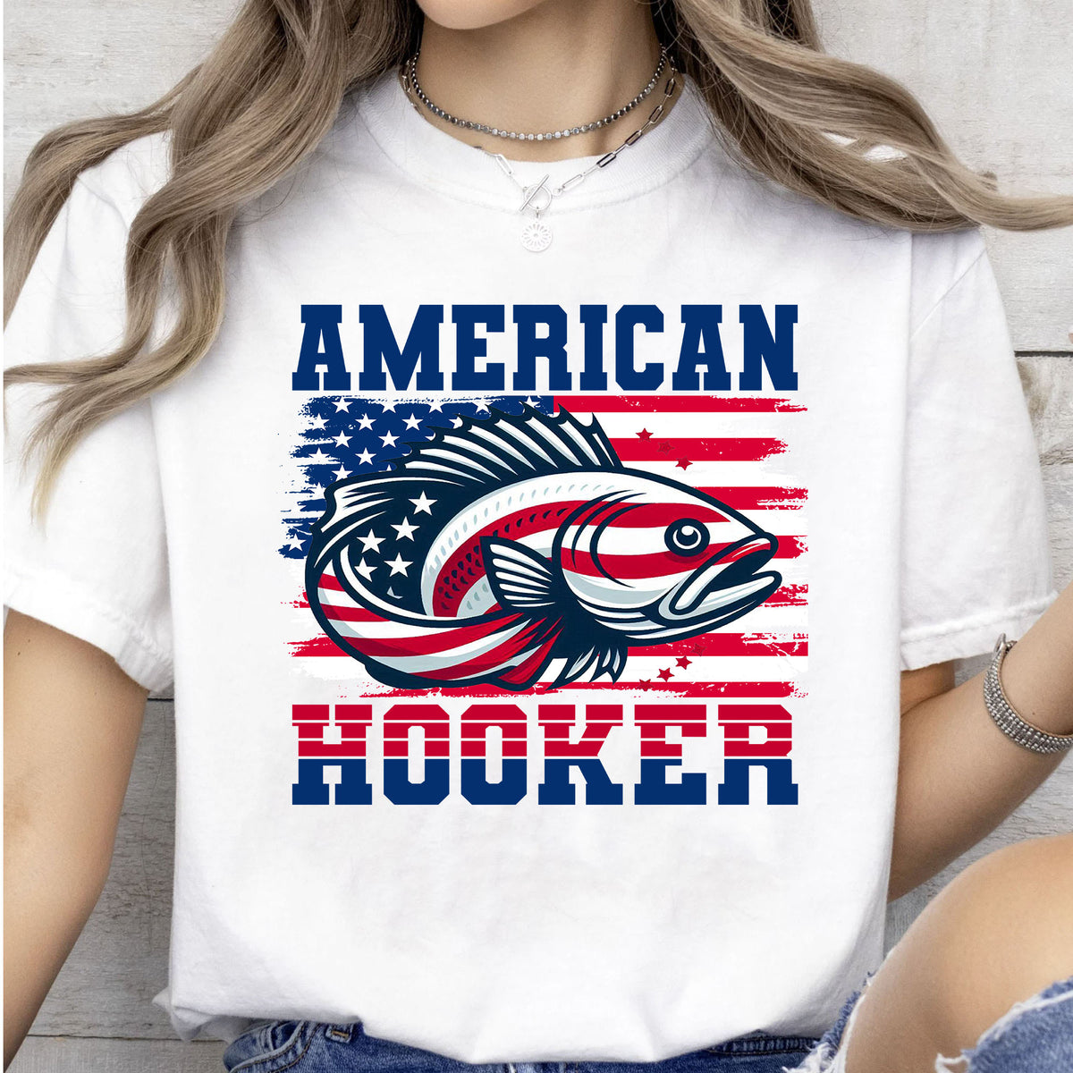 American Hooker Shirt | 4th Of July T-Shirt | Retro Hooker Tee | Patriotic Fishing Shirt | Independence Day Tee 682320