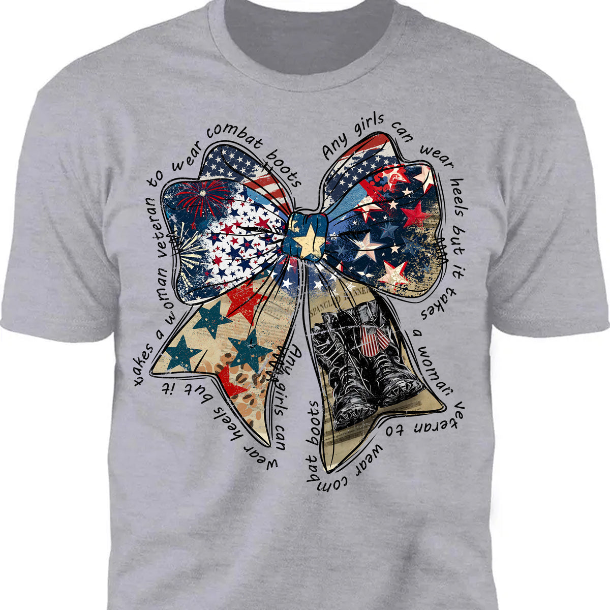 Any Girl Can Wear Heels Shirt | Coquette American T-Shirt | Memorial Coquette Bow Shirt | Fourth of July Shirt | Independence Day Tee 682312