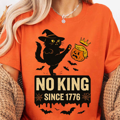 Black Cat Halloween No Kings Anti-Trump Shirt | Democracy Shirt | Protest Shirt 683359 - WFD