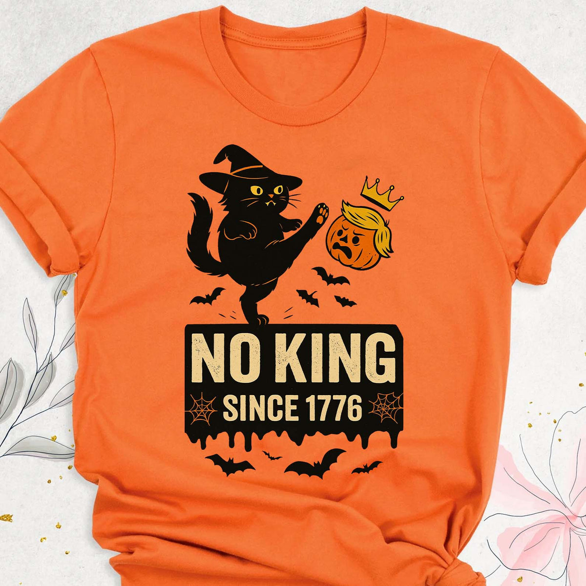 Black Cat Halloween No Kings Anti-Trump Shirt | Democracy Shirt | Protest Shirt 683359 - WFD