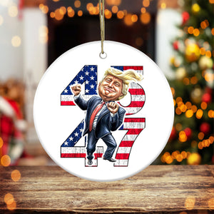 Trump Ornament 2024, President 45 & 47 Trump Ornament, MAGA 2024 Ceramic Ornament, Trump Won M1802- GOP - WFD