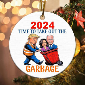 Trump 2024 Garbage Truck Ceramic Ornament, Trump 2024 Ornament, Trump Garbage Truck M1735- GOP - WFD