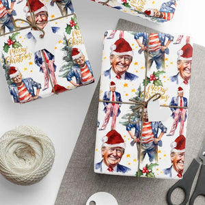 President Donald Wrapping Paper, President Gift Wrap for Christmas, President Unique Holiday Wrapping Paper M1827 - GOP