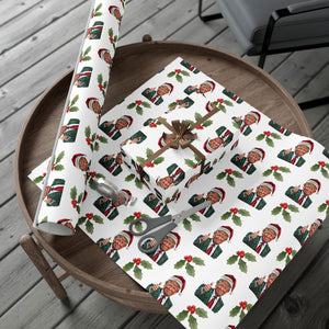 Christmas Trump Wrapping Paper, Political Xmas Gift Wrap, GOP Secret Santa Wrapping Paper, Patriotic Present, Republican Gift M1829 - GOP