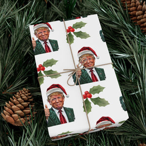 Christmas Trump Wrapping Paper, Political Xmas Gift Wrap, GOP Secret Santa Wrapping Paper, Patriotic Present, Republican Gift M1829 - GOP