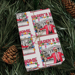 Daddy's Home In Pink Wrapping Paper, Funny Trump Wrapping Paper, MAGA Gift Wrap, Republican Gift M1831 - GOP - WFD