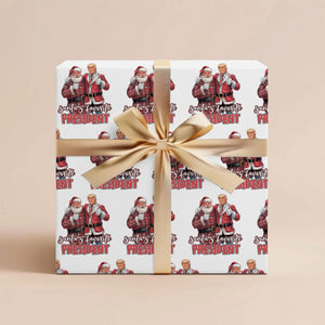 Trump Christmas Wrapping Paper, Santa Wrapping Paper Christmas, Republican Gift M1835 - GOP - WFD