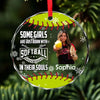 Some Girls Are Just Born With Softball Ornament | Personalized Custom Softball Photo Glass Ornament 682729