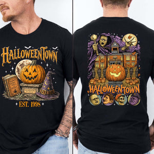 Personalized Halloweentown Front And Back Dark Shirt, Halloween Unisex Graphic T-Shirt 685626