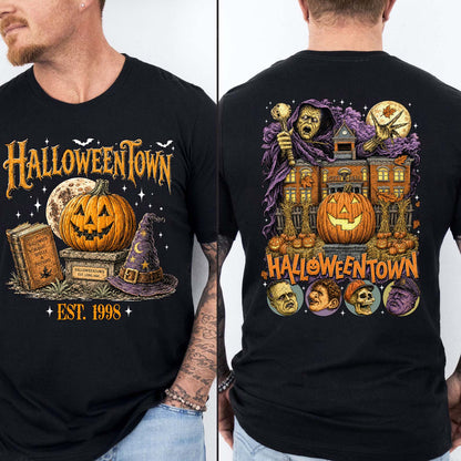 Personalized Halloweentown Front And Back Dark Shirt, Halloween Unisex Graphic T-Shirt 685626