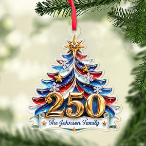 Personalized USA 250th Anniversary Acrylic Ornament, 1776-2026 Patriotic Christmas Tree Decor 685923