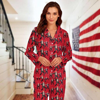 Dancing Trump Pajama Set - Funny Novelty Political Christmas Sleepwear Gift 686450 WFD