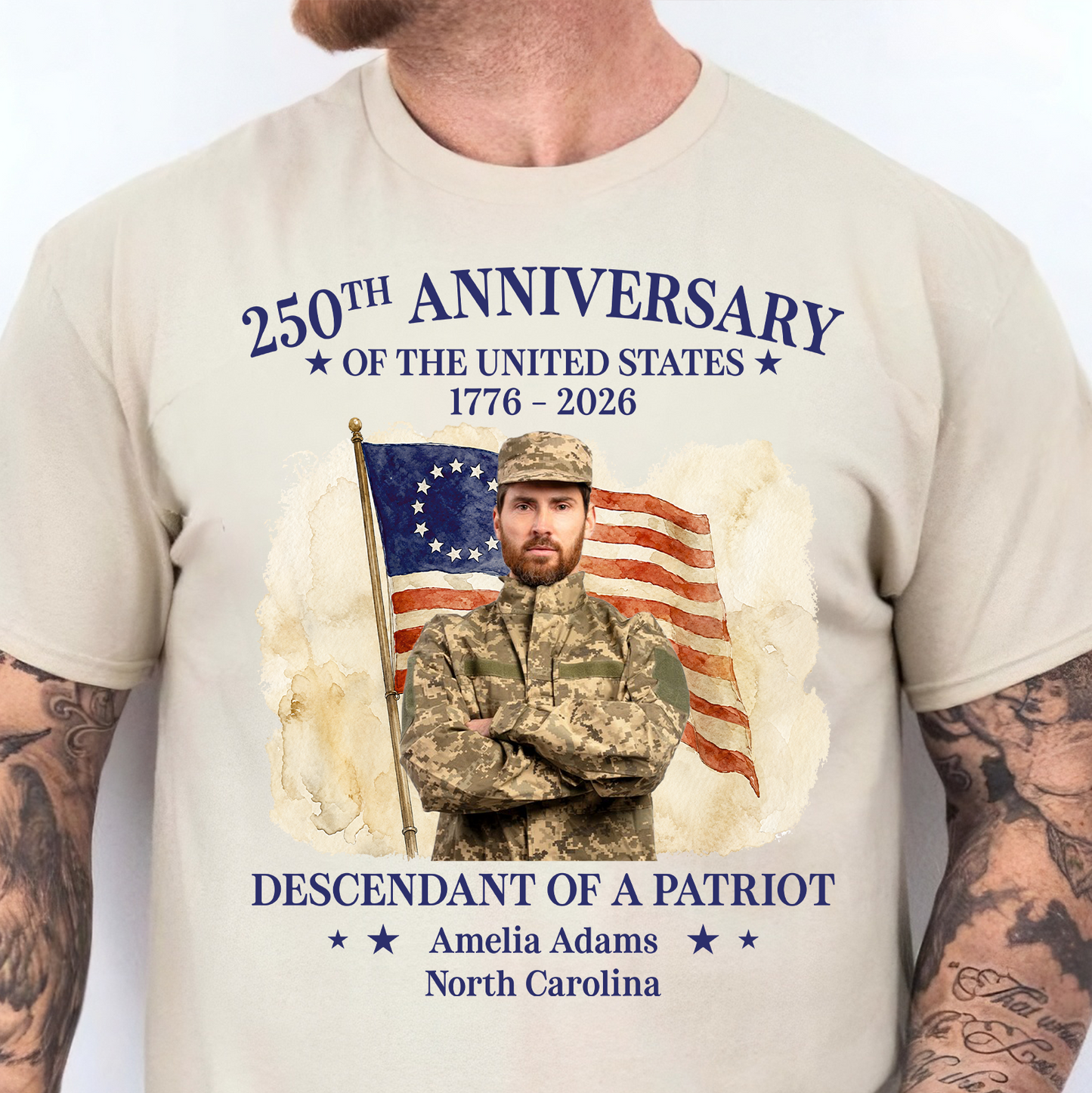 Personalized 250th Anniversary Of The United States Bright Shirt | Descendant Of A Patriot T-Shirt | Patriotic 4th Of July Tee 684959