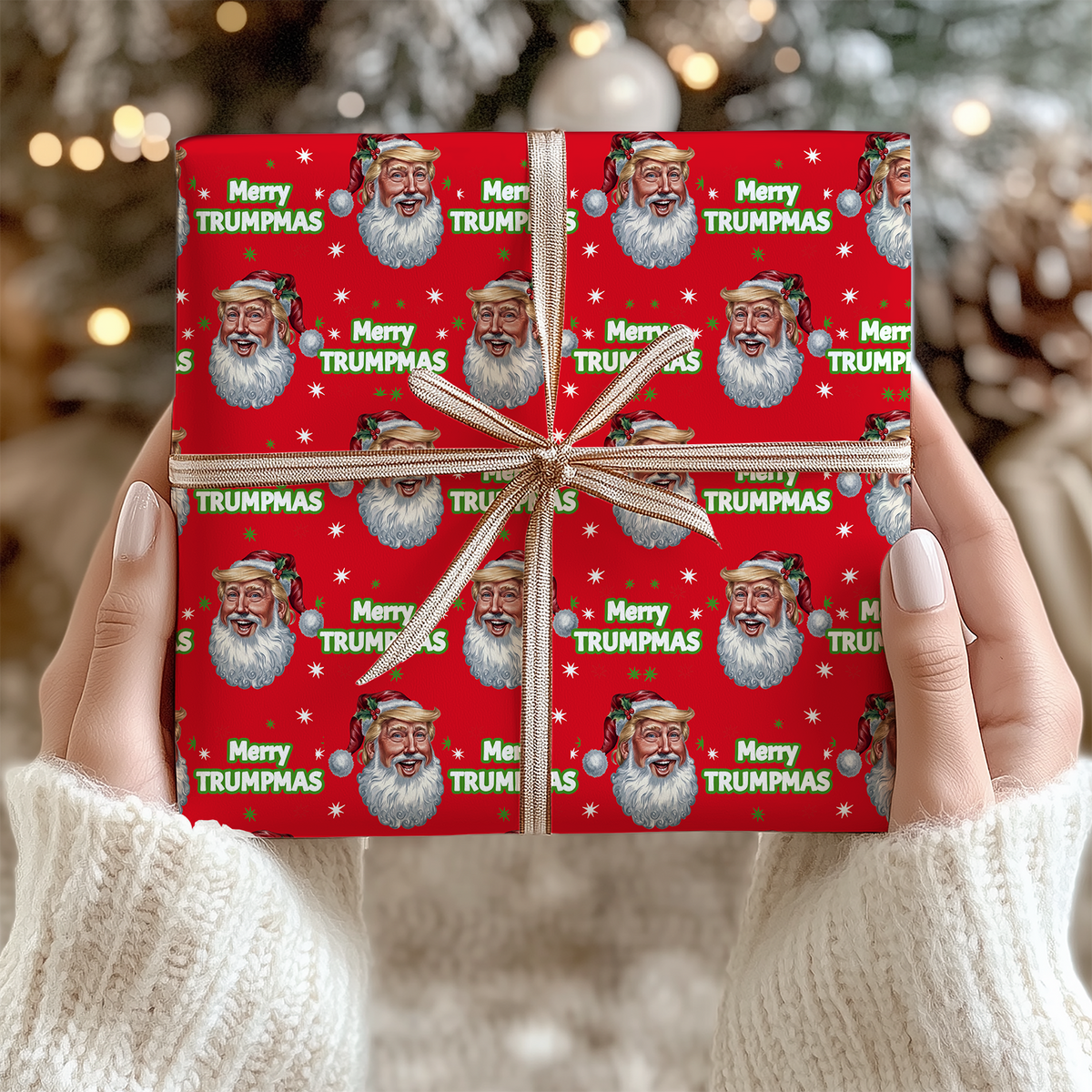 Personalized Merry Trumpmas Wrapping Paper, Funny Christmas Wrap 686224