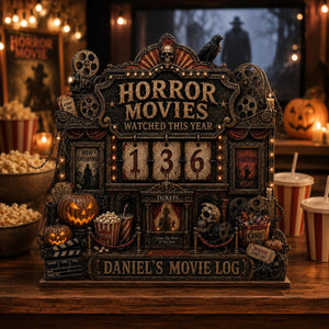 Personalized Horror Movie Tracker, Custom Name Halloween Movie Log, Gift For Scary Film Fans 685662