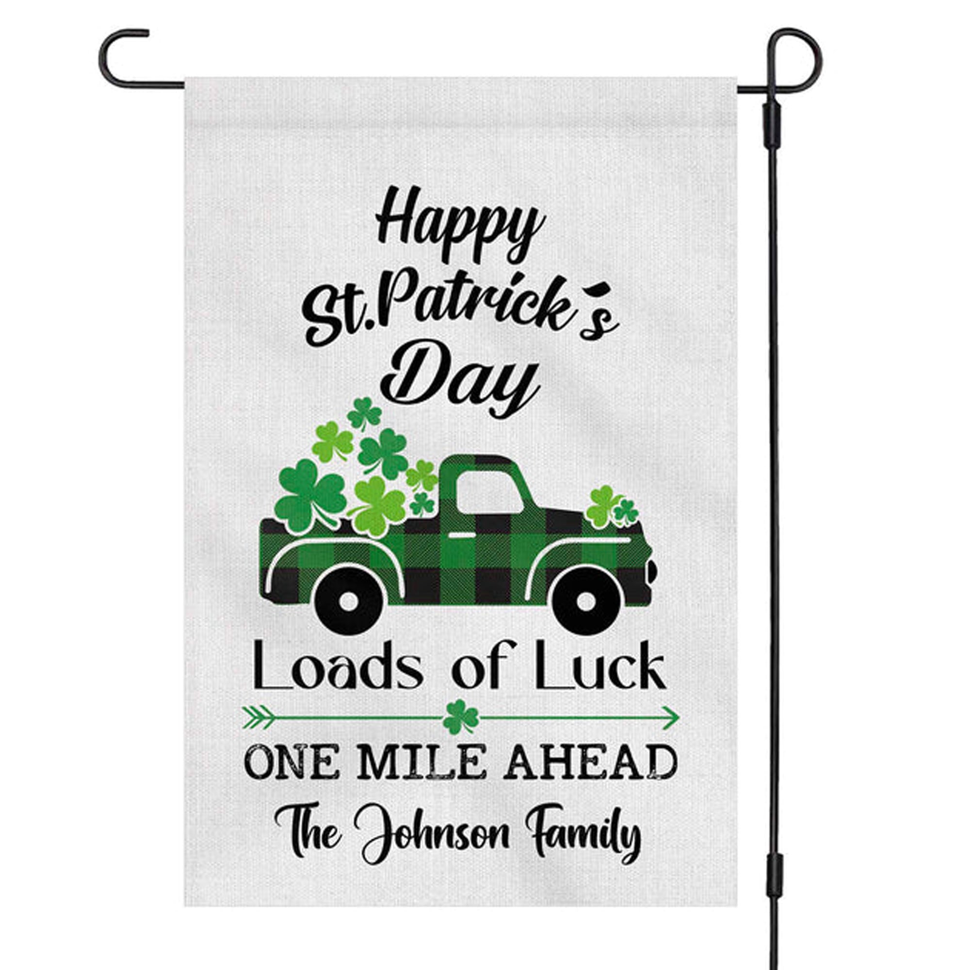 Happy St. Patricks Day Personalized Custom Garden Flag H166