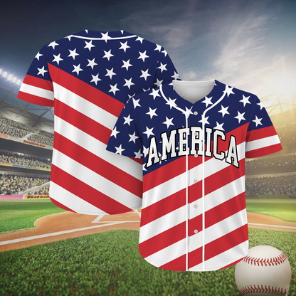 Personalized USA 250th Anniversary Baseball Jersey, Patriotic USA Flag Tee, 4th Of July Gift 685307