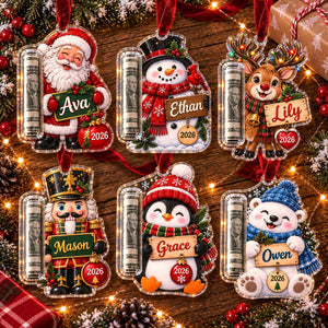 Personalized Christmas Acrylic Money Holder Ornament, Custom Christmas Tree Keepsake 686510 WFD