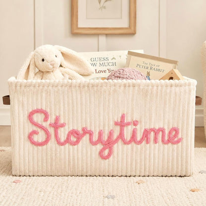 Personalized Baby Shower Basket, Custom Name Woven Nursery Storage Basket 685672