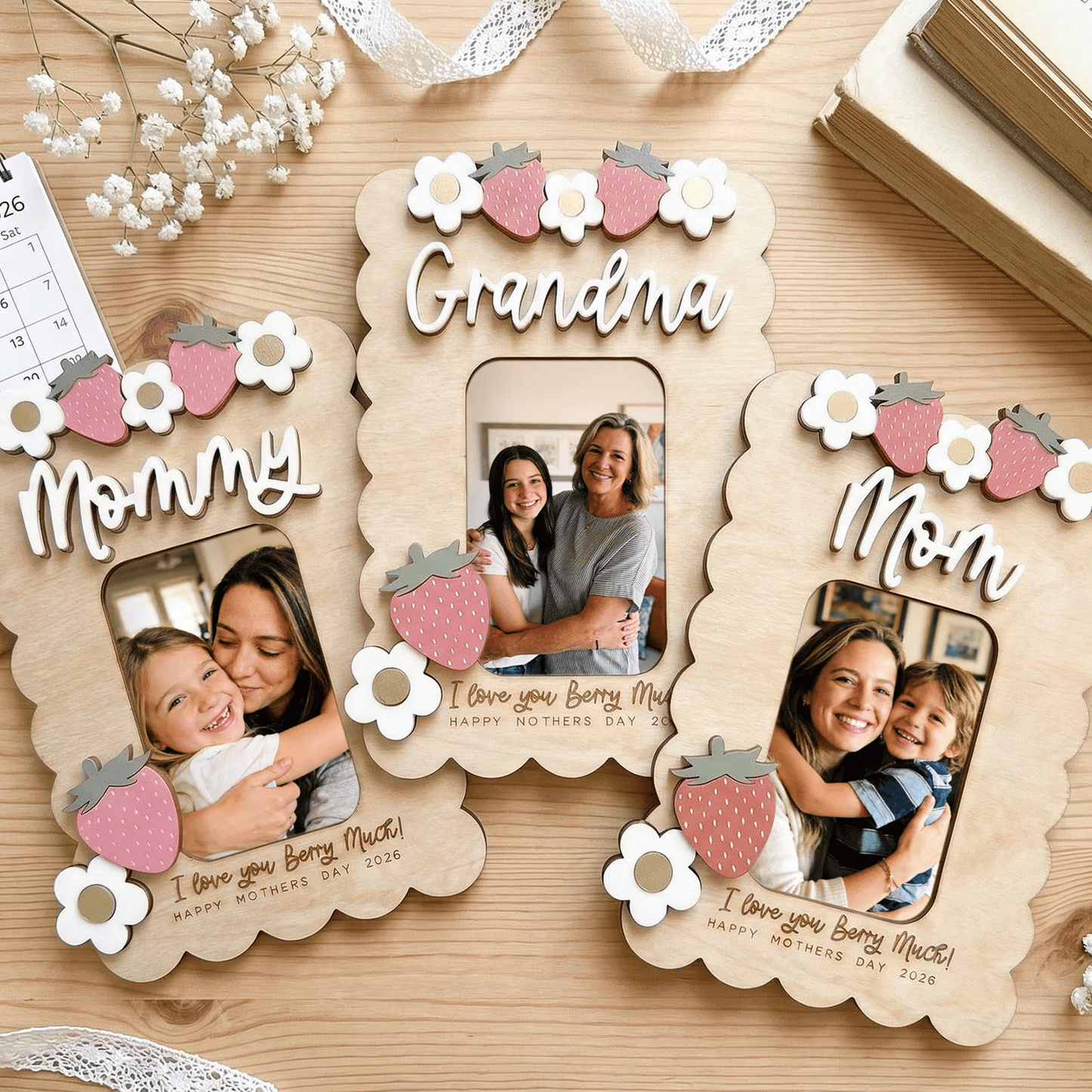 Personalized I Love You Berry Much Photo Magnet | Mothers Day Picture Frame | Gift For Mom,Grandma 684676