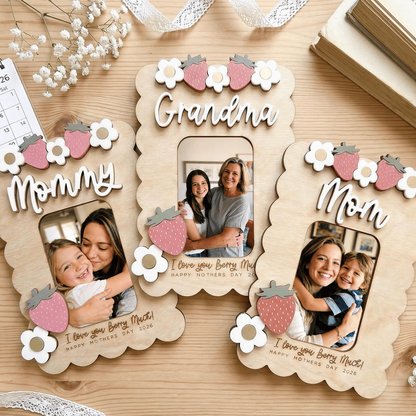 Personalized I Love You Berry Much Photo Magnet | Mothers Day Picture Frame | Gift For Mom,Grandma 684676