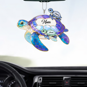Personalized Sea Turtle Car Ornament | Custom Name Ornament Mother's Day Gift For Grandma Mom 684810