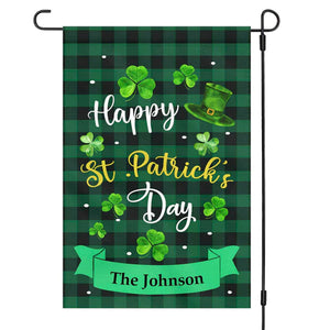 Happy St Patrick's Day Personalized Custom Garden Flag