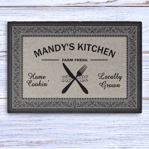 Kitchen Farm Fresh Personalized Doormat