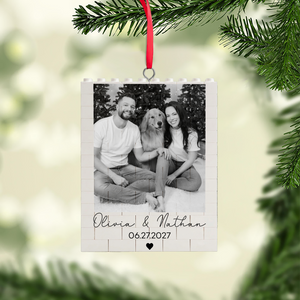 Custom Photo Building Blocks Ornament For Couples, Personalized Anniversary Keepsake, Christmas Gift For Couples 684207