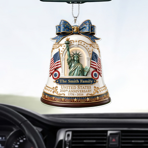 Personalized 250 Years Of America Car Ornament, Custom Name 1776-2026 Liberty Bell Ornament, Patriotic Christmas Decor 685749