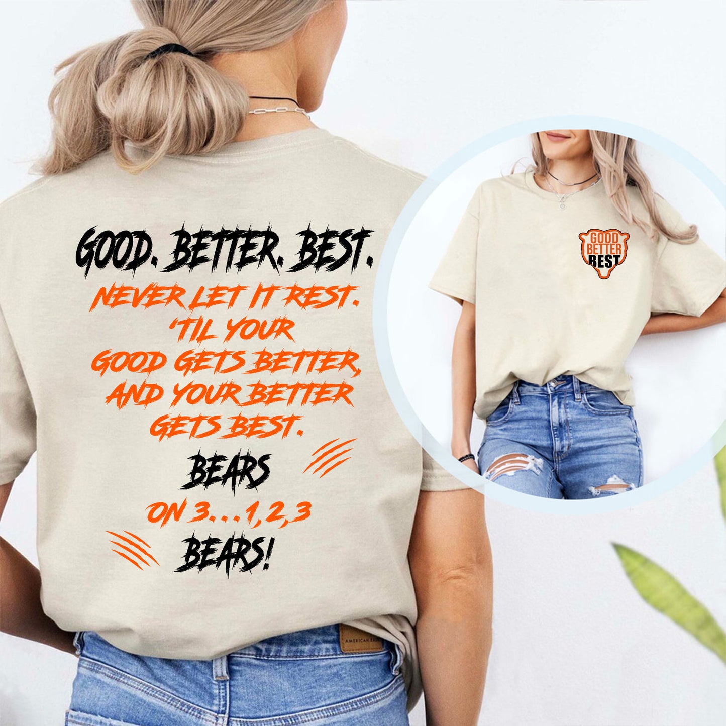 Chicago Football Good Better Best Bright Shirt, Bear Down Hoodie, Chicago Sports Pocket & Back Shirt 684147