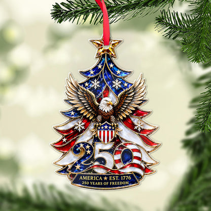 USA 250 Years Of Freedom Acrylic Ornament, America EST. 1776 Bald Eagle Patriotic Christmas Ornament 685789