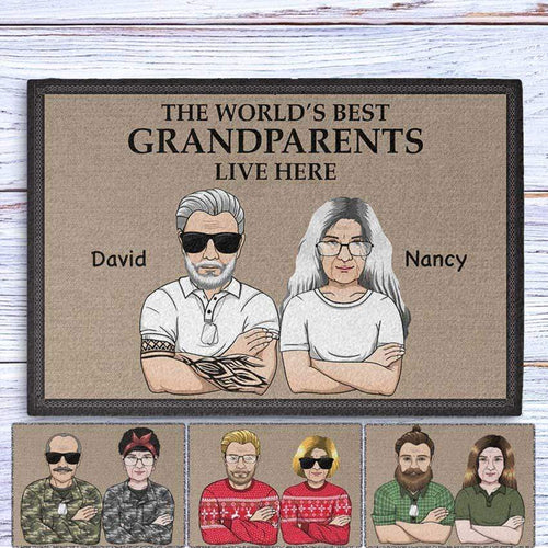 The World's Best Grandparents Personalized Doormat