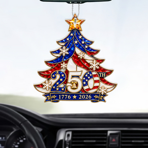 America 250th Anniversary Car Ornament, 1776-2026 Patriotic Christmas Ornament 685934
