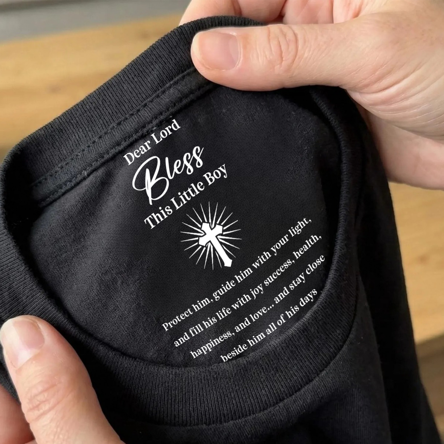 Custom Inside Neck Print Christian Shirt, Personalized Faith Gift For Family, Hidden Message Shirt 684672