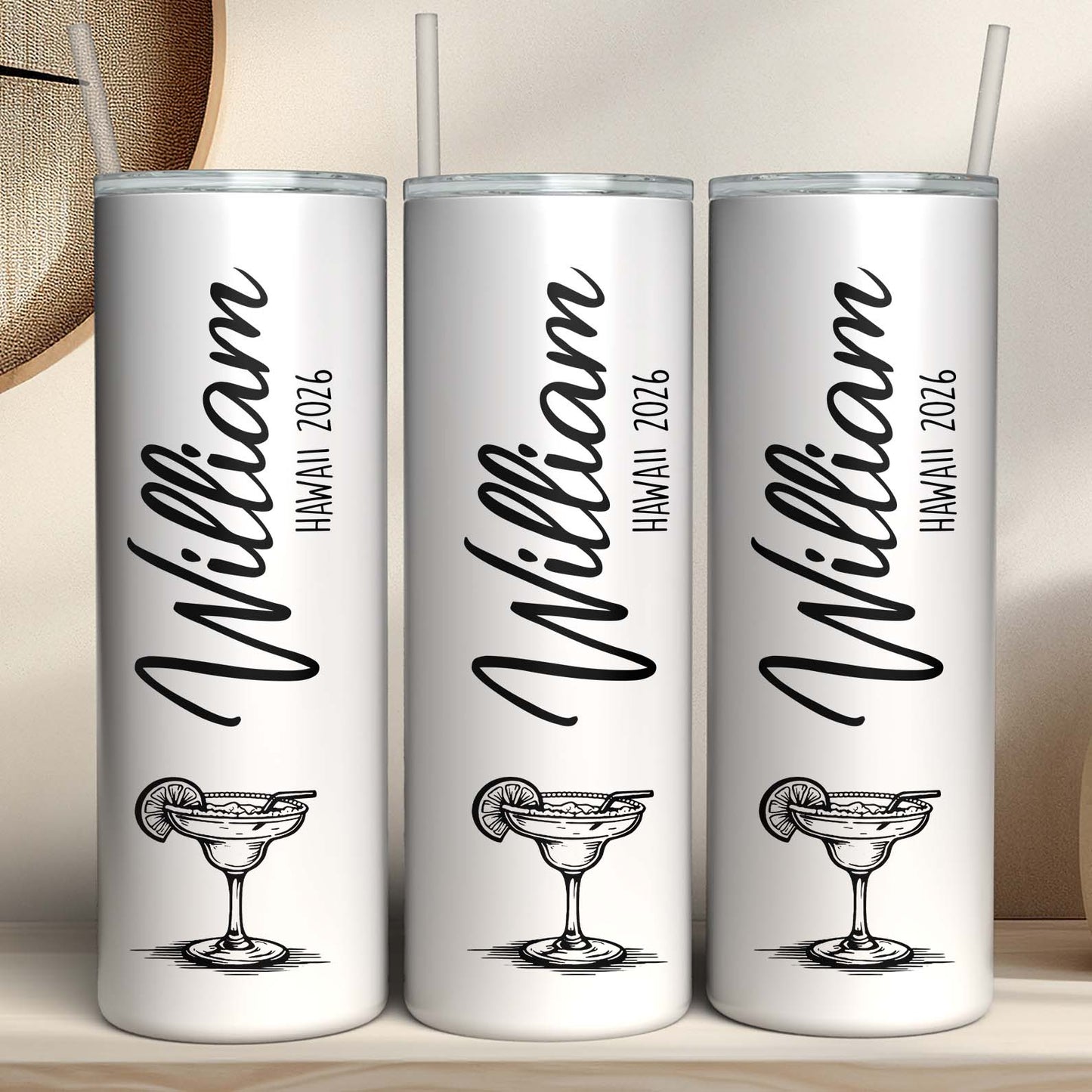 Personalized Summer Beach Trip Tumbler | Custom Name Pool & Cruise Skinny Tumbler 685517