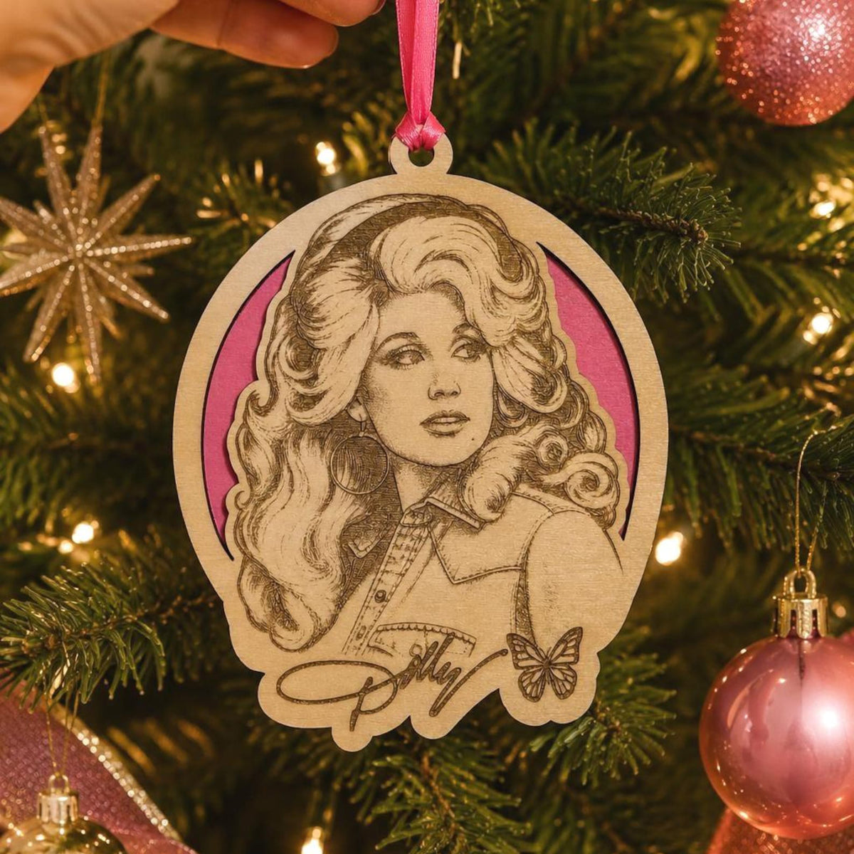 Dolly Parton Rememberance Wooden Ornament, Country Music Christmas Tree Keepsake 686188 WFD