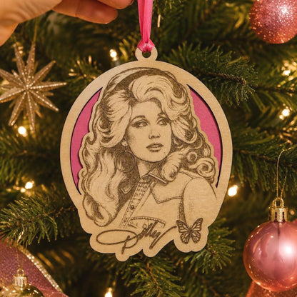 Dolly Parton Rememberance Wooden Ornament, Country Music Christmas Tree Keepsake 686188 WFD