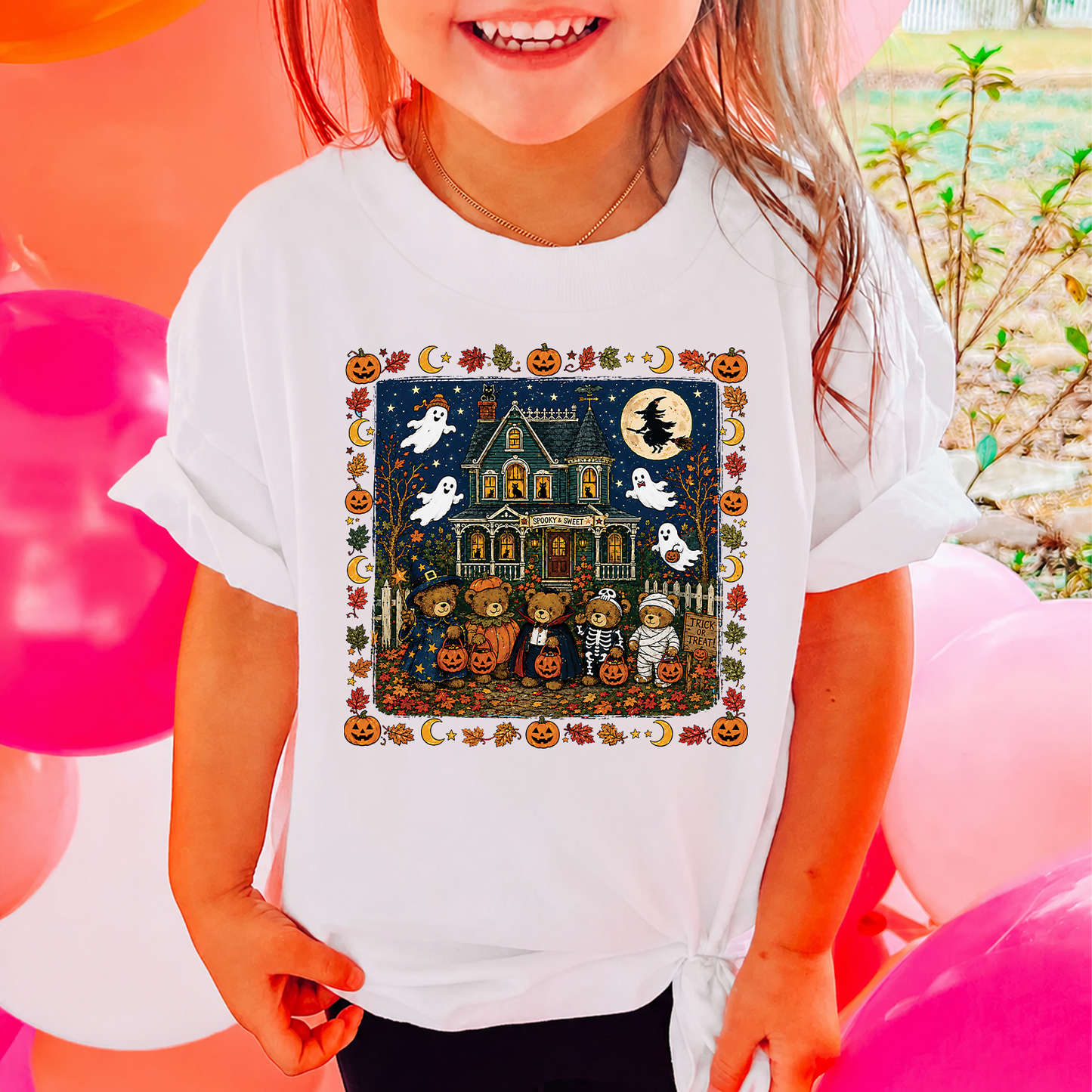 Vintage 90s Nostalgic Bears Halloween Graphic Kid Shirt, Retro Spooky Season Tee 685613