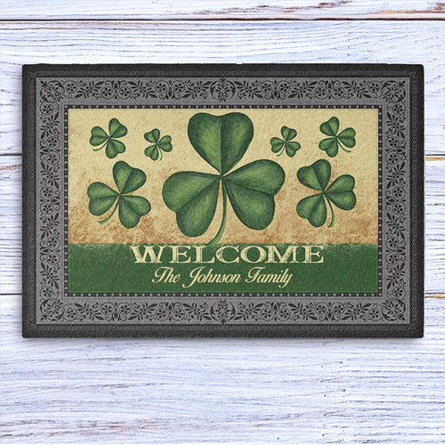 Welcome St. Patrick's Day Personalized Doormat