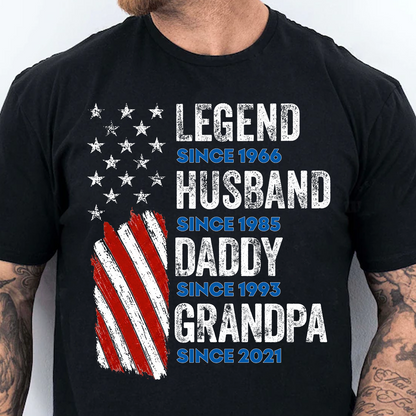 Custom Name Papa-Dad-Husband-Legend Dark Shirt, Personalized Tee Gift For Dad, Father’s Day Gift 685008