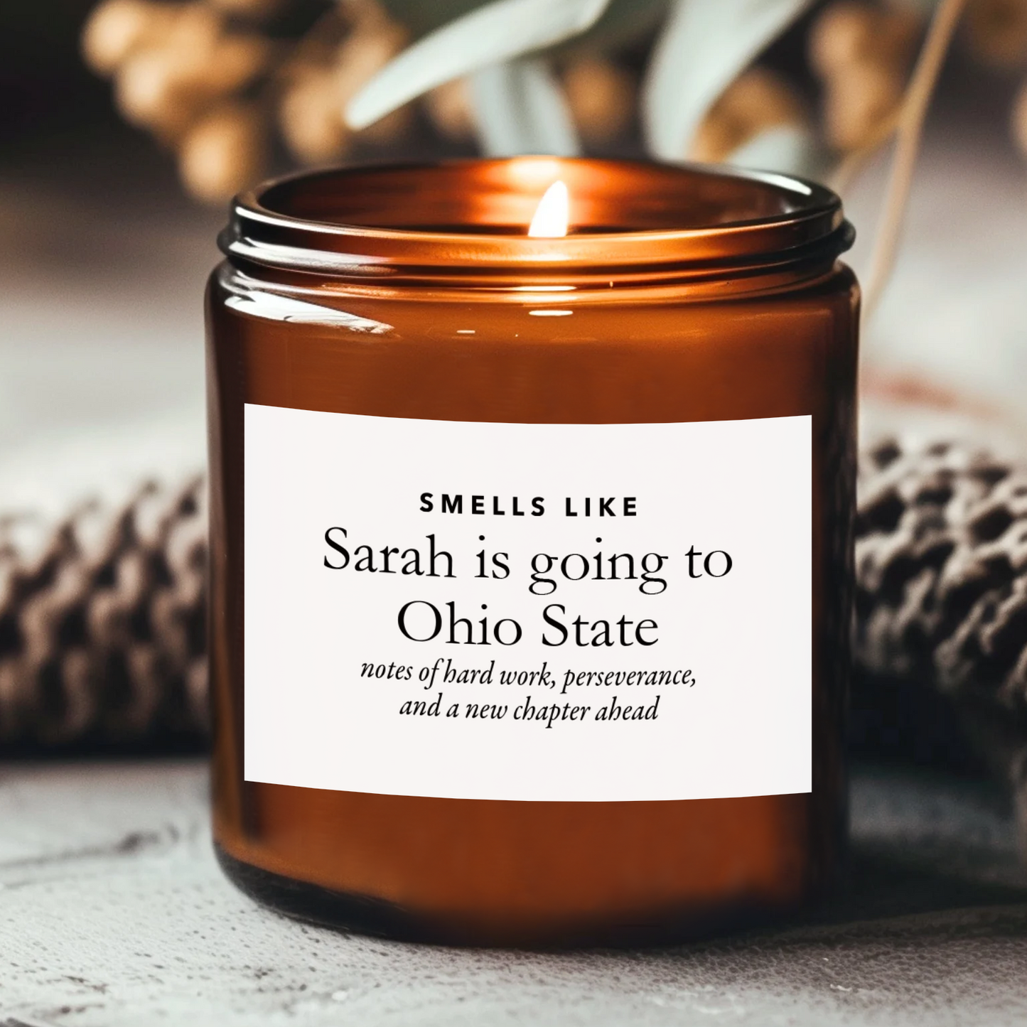 Personalized College Acceptance Scent Candle, Custom Graduation Gift, Going To College High School Grad Gift 684892