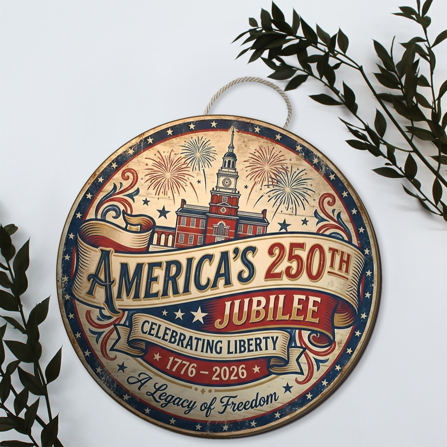 America's 250th Jubilee Celebrating Liberty | 250 Years 1776-2026 Semiquincentennial Wooden Sign 684427