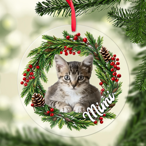 Custom Pet Photo Acrylic Ornament, Christmas Keepsake Gift For Pet's Lover 686003