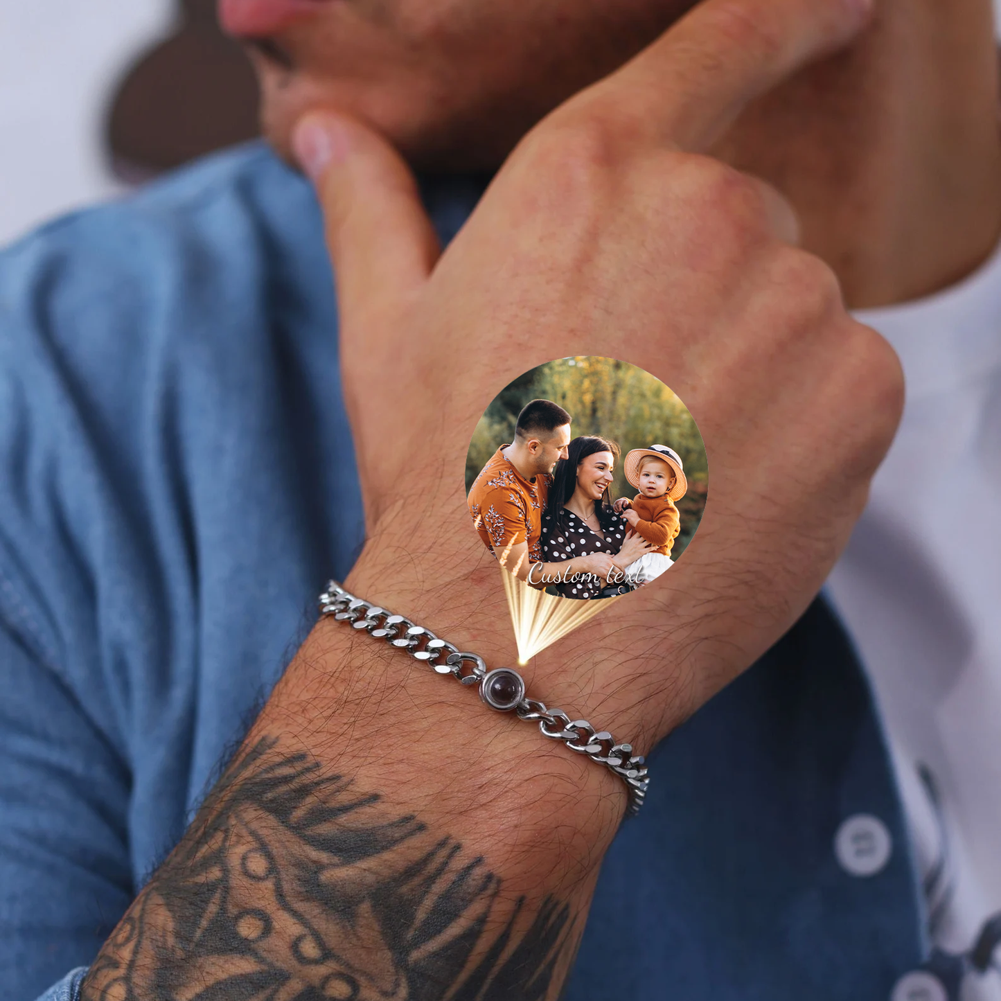 Custom Photo Bracelet, Personalized Bracelet For Men, Birthday Anniversary Gift For Dad, Husband, Boyfriend 685554